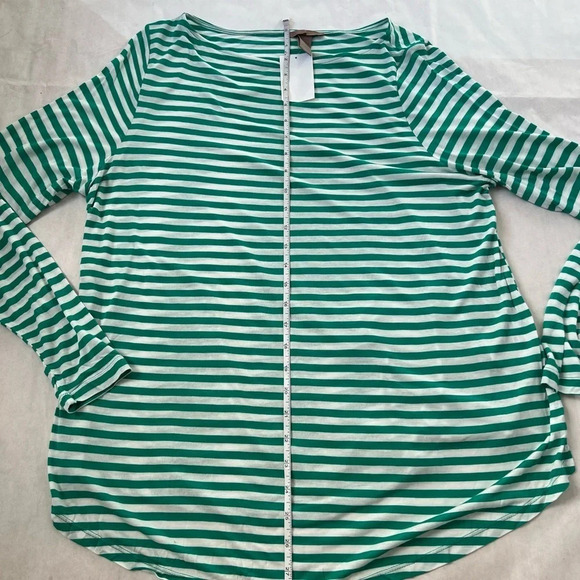 H&M Striped Long Sleeve Top Womens XL Green Tee Soft Stretch NWT - Picture 8 of 9